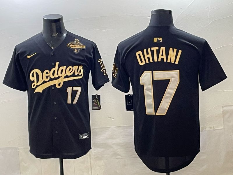 Men 2026 Nike Los Angeles Dodgers #17 Ohtani black Game MLB Jersey 05